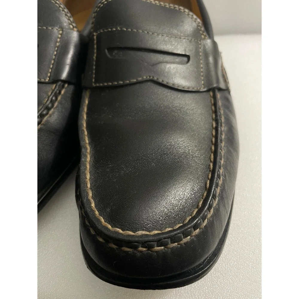 Tommy Bahama TB-255 Mens Black Leather Penny‎ Loafers Size 10.5 M